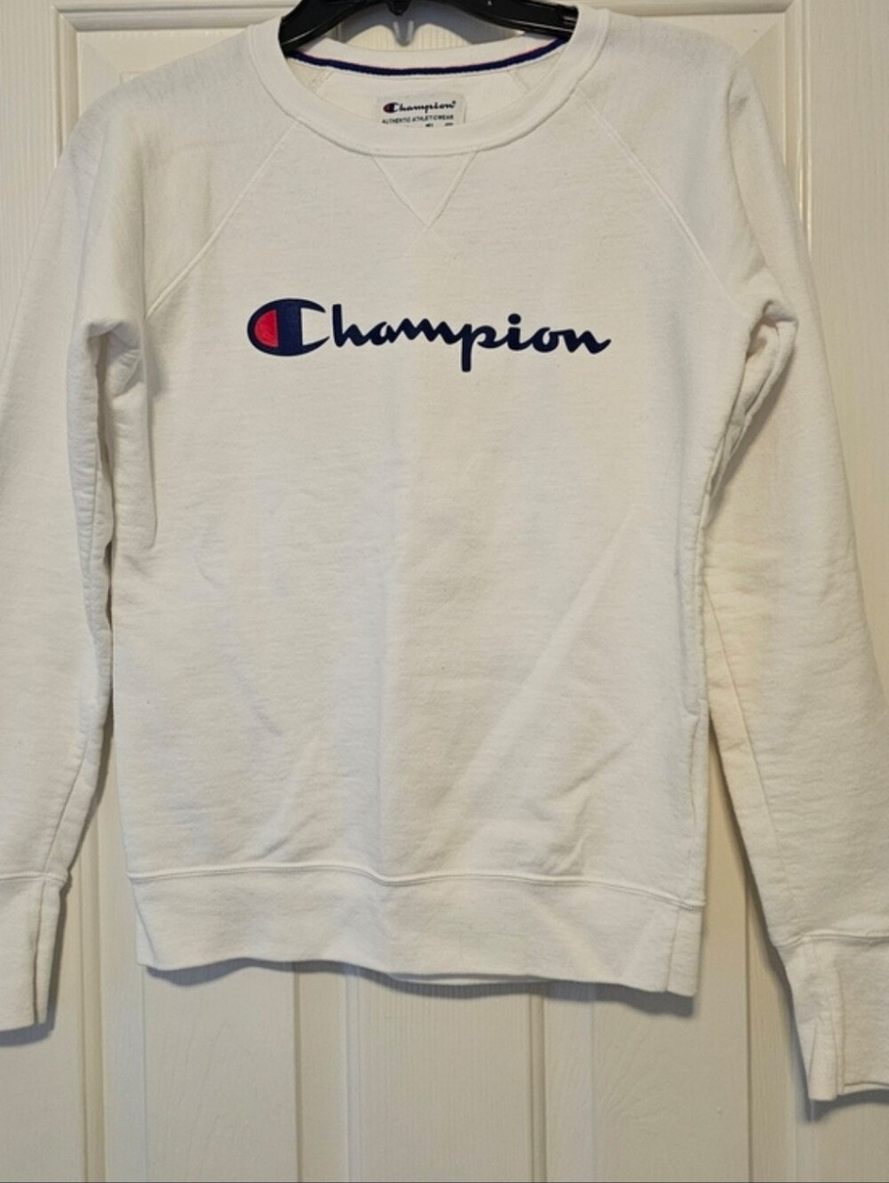 Champion White Logo Crewneck Sweatshirt - Picture 3 of 5